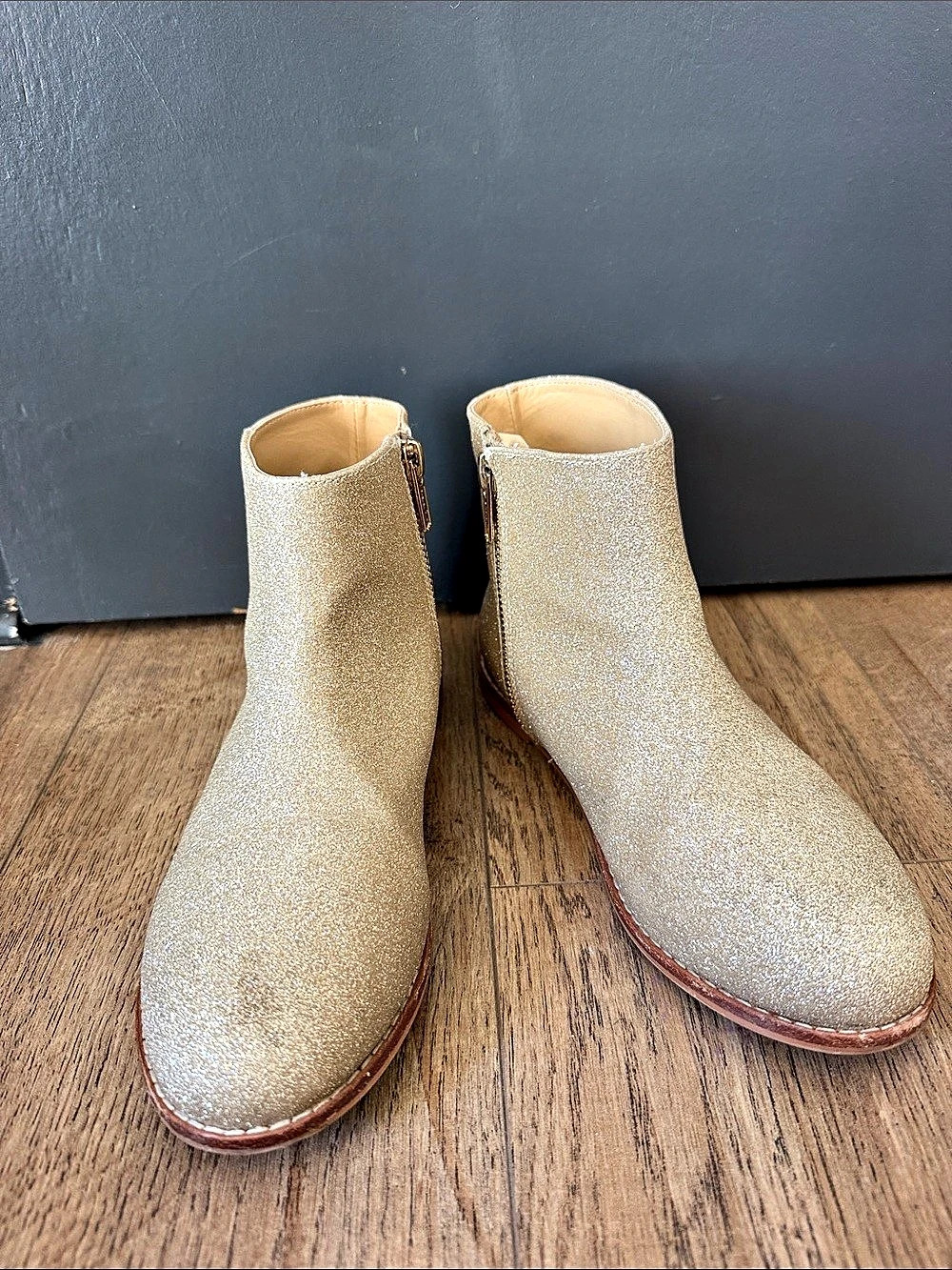 Janie and Jack Glitter Ankle Boots in Gold